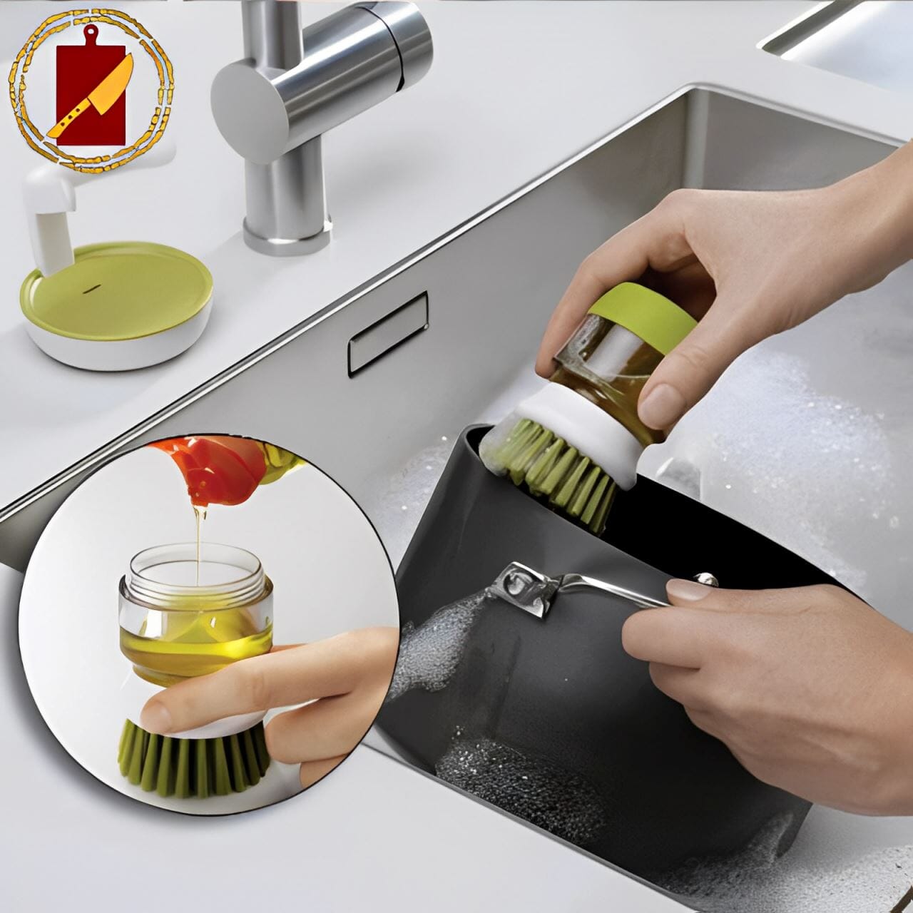 Brosse à vaisselle avec distributeur | ™ - universdcoupe