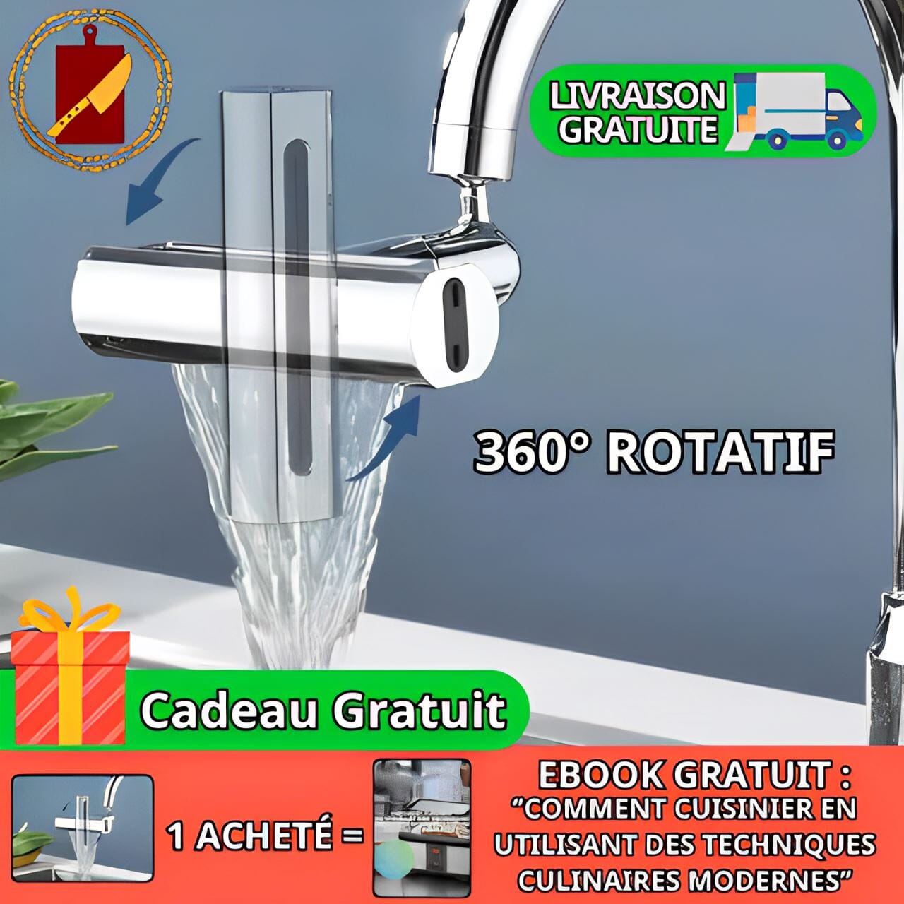 Multi-jets™ | Adaptateur Robinet Cascade 360° - universdcoupe